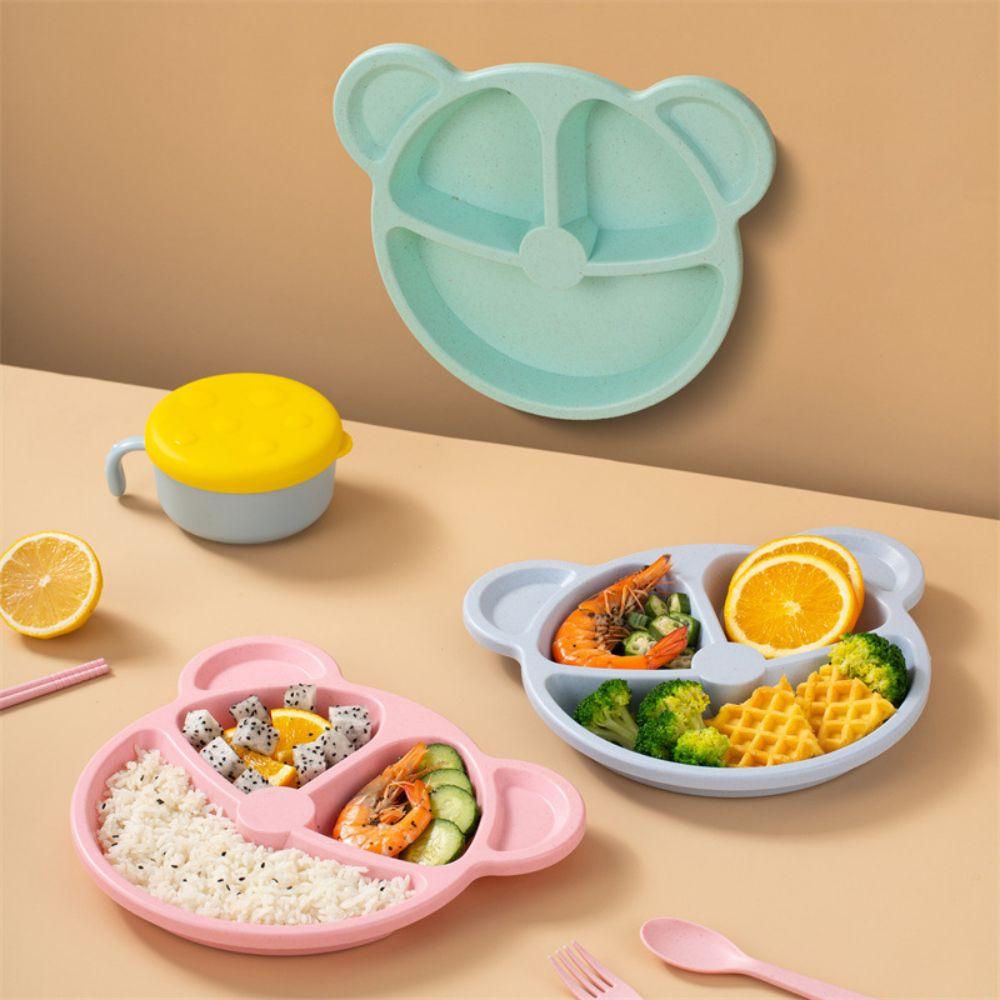 1pc 20x20x3cm Cute Bear Baby Food Supplement Tableware - Food Grade Silicone Suction Cup Dinner Plate Fall-proof Food Bowl