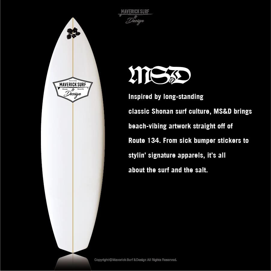 Maverick Surf & Design Maverick Surf & Design Signature Sticker st-001-msd-bk / Black Surf Sticker Car Decal