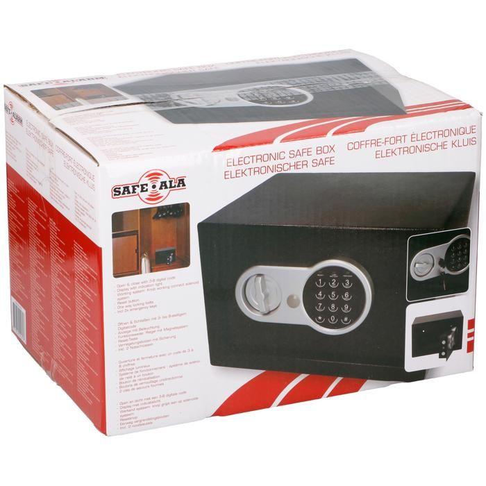 Coffre-fort électronique - SAFE ALARM - Noir - Acier - 31x23x22 cm