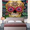 UHOMETAP Sugar Skull Tapestry, Day of The Dead Theme Wall Art Bohemian Skull with Flowers Home Decor Tapestries for Bedroom Living Room Dorm Office