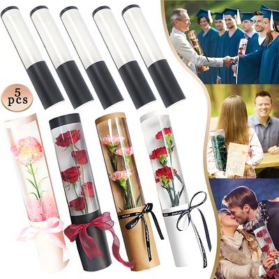5 Stück/Packung Bouquet Aufbewahrung Transparente Hüllen Hochzeiten Zeremoniell Feiertagsgeschenke Karton DIY Verpackungsbox Blumenverpackung 43x8CM