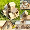 Stacked Natural Wood Bird Sanctuary Handmade Multi Nest Chambers Wood Grain Finish For Hummingbirds Finches Blue Jays Garden