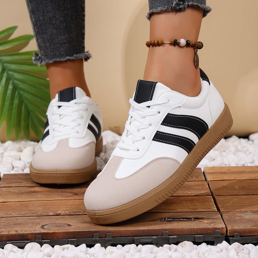 Women Tennis Sneakers Flats Ladies Mixed Colors Lace-up Vulcanized Shoes Spring Autumn Woman Outdoor Trainers Footwear