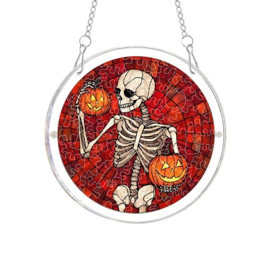Halloween Acrylic Puzzle Suncatcher Window Hanging7.87 Inch Sun Catcher Window Decoration Ornament Ideal