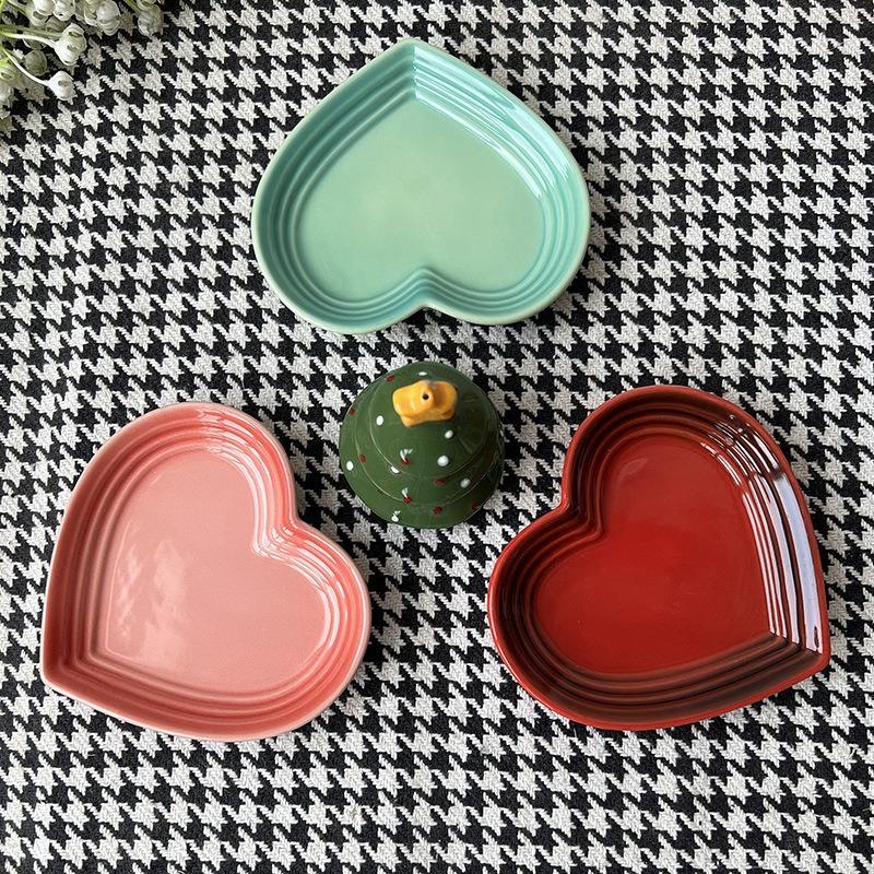 Ceramic Cat Bowl Extra Heart-Shaped Wide Anti Vomiting Stress Free Design12Cm Durable Ceramic Pet Bowl For Small Cats Dogs