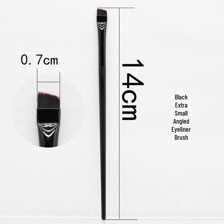 Portable Flat-Head Angled Sickle Brush: Eyeliner, Under-Eye, Brow, and Foundation Application