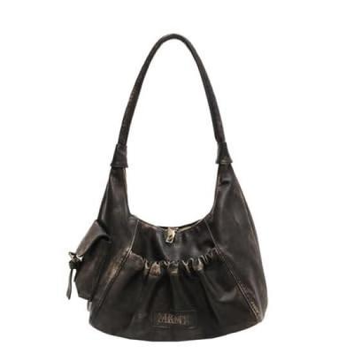 Liebendo Women's Leather Shoulder Bag, Large Capacity, Lightweight, Retro Design, Half Moon Design, Popular and Stylish (Black)