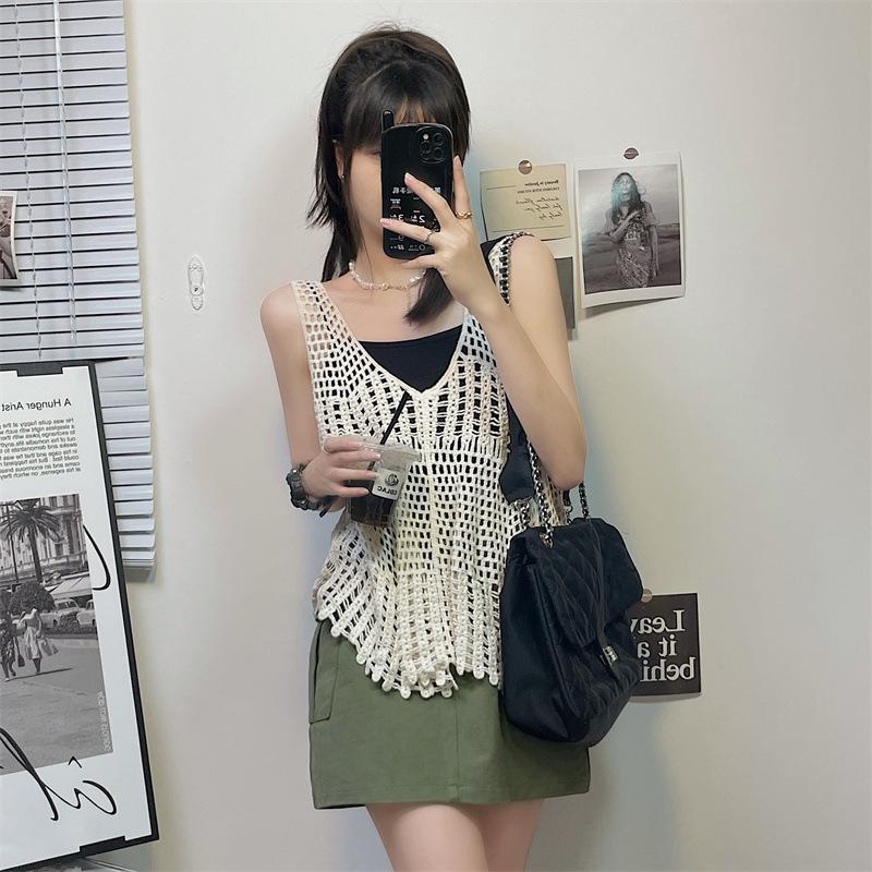 

Petite Girlish Summer Bustier Tank Top & Mini Skirt Three-Piece Set One Size