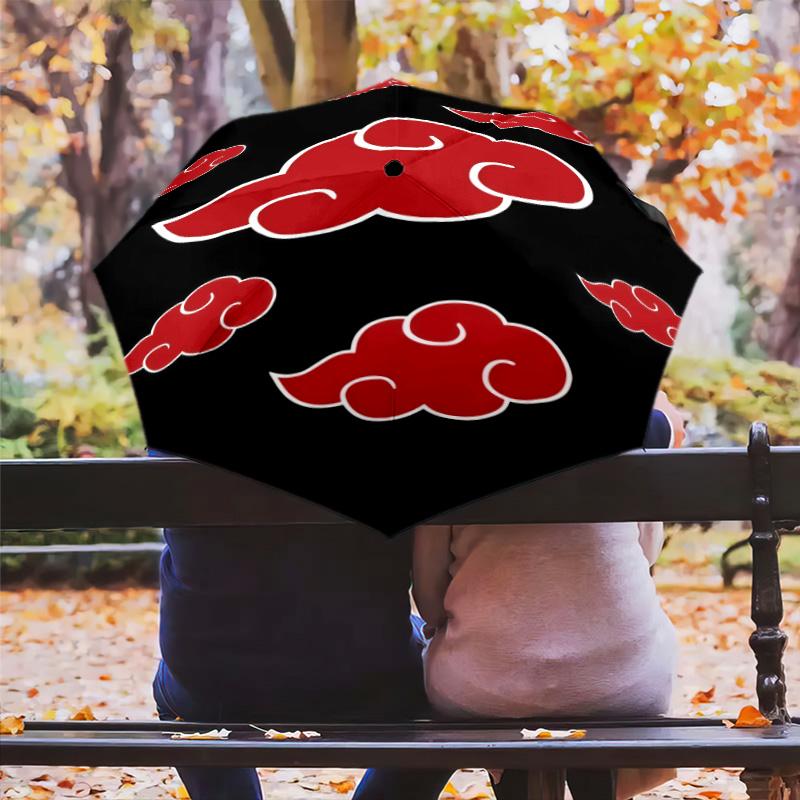 1 Stück Automatischer Faltregenschirm - Naruto-Muster Tragbares faltbares Design Mit 8 Rippen Weihnachts-Geburtstagsgeschenke