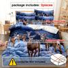 3pcs Deer Duvet Cover Set - Soft, Comfortable, Breathable 3D Print Wild Animal Bedding with 1 Duvet Cover and 2 Pillowcases