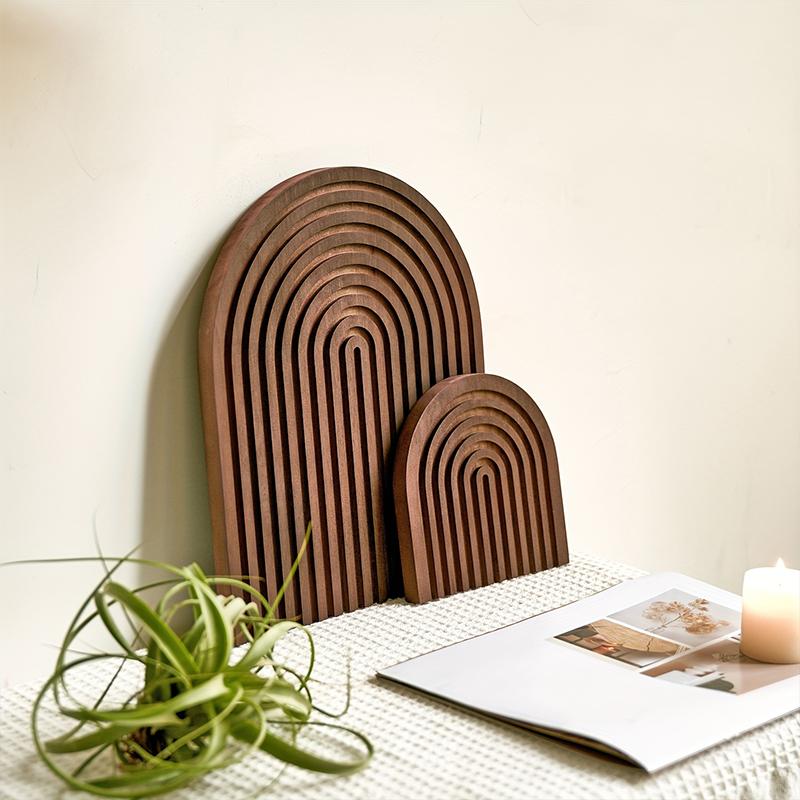 1PC Partition Wall Shelf Decorations Home Decor Jewelry Tray Modern Brown Decorative Tray Rustic Pine Wood Bohemian 2 Sizes