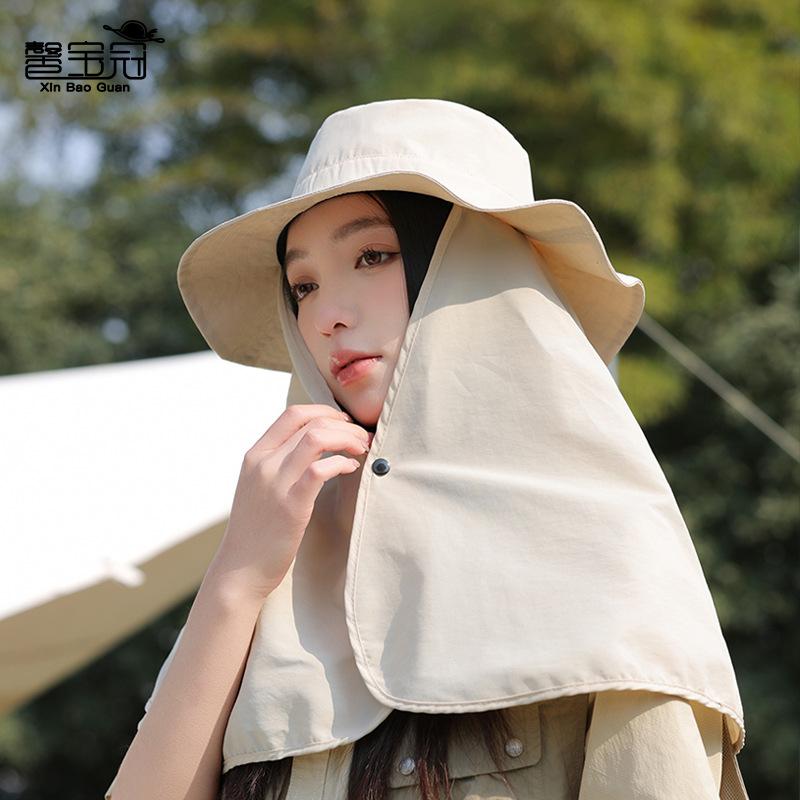 Waterproof quick-drying large shawl sunscreen sun hat children's fashion versatile casual sun hat hiking bucket hat