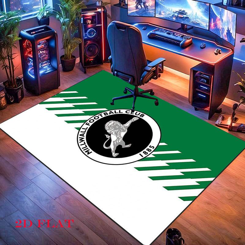 Millwall F.C. Poster Tappeto Tappetino con Logo per Soggiorno Camera da Letto Casa Decorazione Divano, Tappetino Antiscivolo per Giochi Bambini