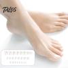 Women Toenail Covers 24Pcs Pearlescent White Press on Toenails, Short Square Stick-on Fake Nails Glossy Toenails for Women, Removable Glue False