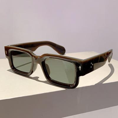Vintage Fashion Square Sunglasses Women For Men Male  Luxury Brand Designer Sun Glasses Punk Popular Classic Rivet Shades