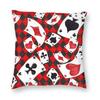 Vintage Playing Card Pattern Casino Poker Square Pillowcase Pillow Cover Cushion Zip Decorative Comfort Throw Pillow for Home