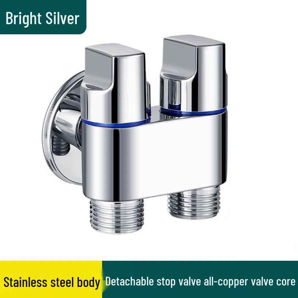 304 Stainless Steel Angle Valve for Toilet: Hot and Cold Water Valve Switch with 4-Point Eight-Character Stop Valve for Water Heater.