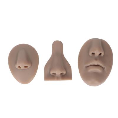 Σετ Μοντέλου Μύτης Σιλικόνης Προσομοίωση 3D Μαλακό Μοντέλο Μύτης για Άσκηση Ραφής Μύτης Διδασκαλία Άσκηση Χρώμα Δέρματος Σκούρο