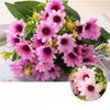 Artificial Daisies Real Touch Plastic Wildflowers Wedding Bridal Bouquet Tabletop Floral Arrangement Faux Daisy Home Decoration