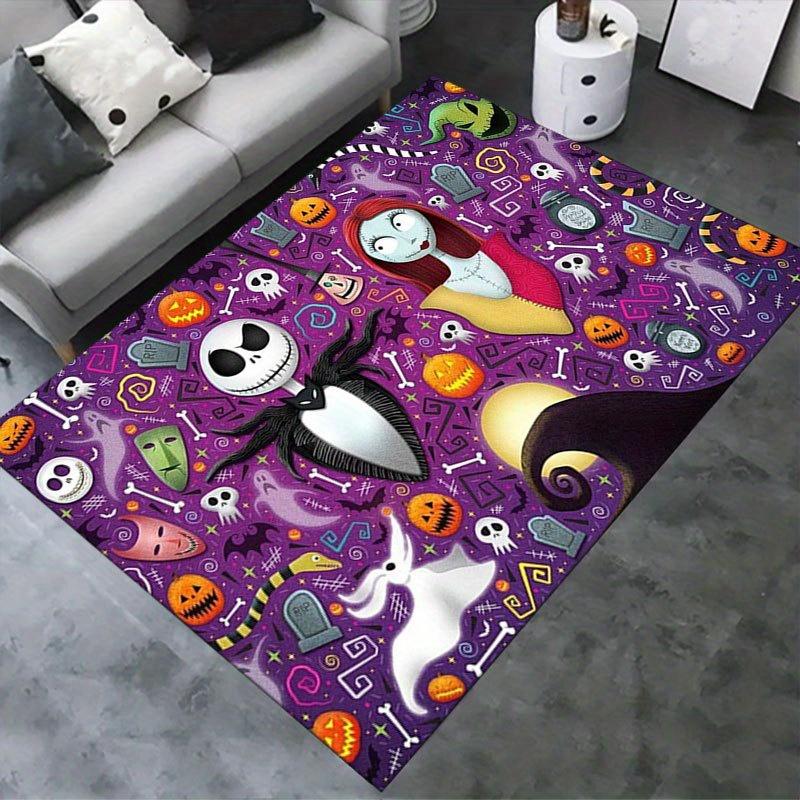 1pc Disney Jack Skellington01 Pattern Carpet Area Rug Non-slip Carpet Hand Washable Floor Mat Suitable For Living Room Bedroom Home Decor