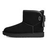 Ultra Mini Bailey Laço de Couro Confortável Simples Botas de Neve Botas Femininas Preto 1174494-BLK