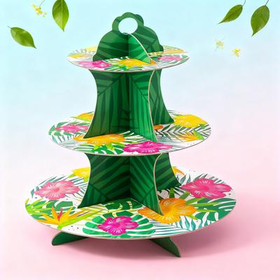 Themed Three-Layer Paper Cake Stand Birthday Cake Dessert Ornament Party Decoration