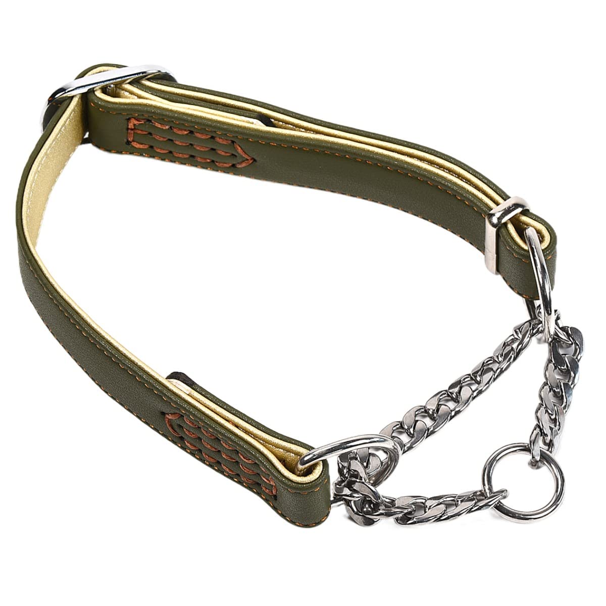 

beanspet Dog Half Chalk Double Layer Leather Oшейник для собак Ошейник для собак Кожаный стильный милый ошейник для собак Кожаные принадлежности для собак (С, Хаки) хаки