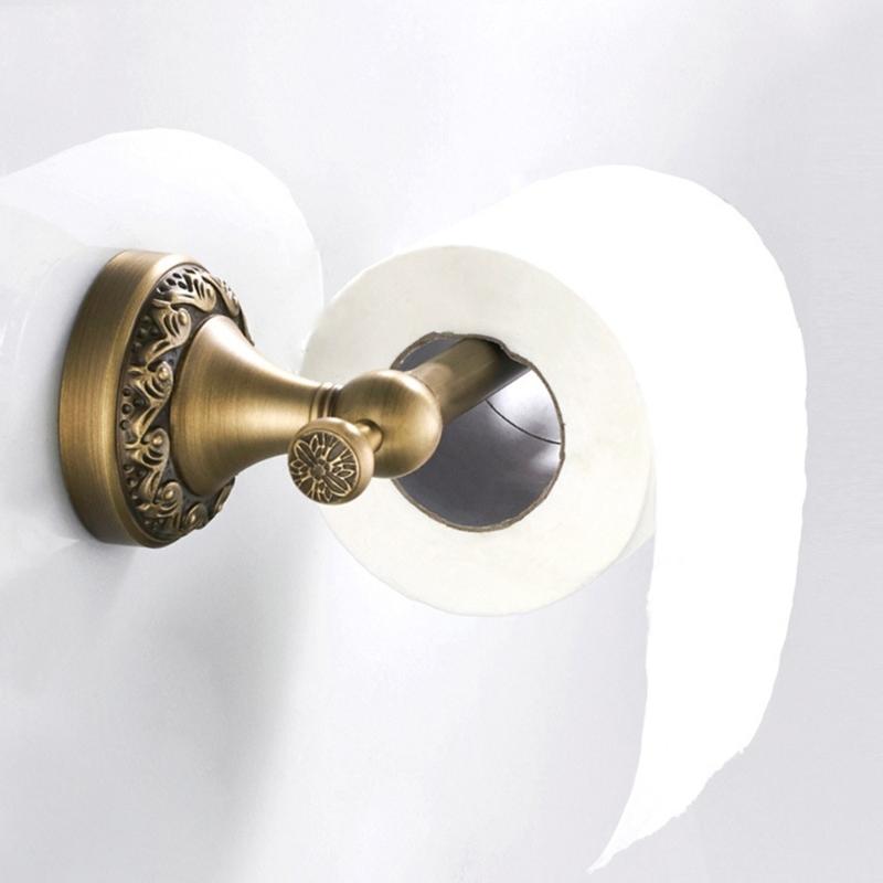 Copper Wall Mounted Tissue Holder Copper Single Towels Rail Rod Toilet Paper Roll Dispenser Bathroom Accessory