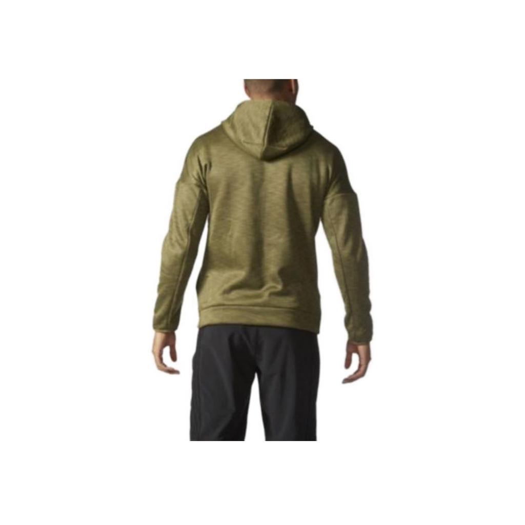adidas Logo Printed Hooded Zip Jacket Men Jackets Green S94830