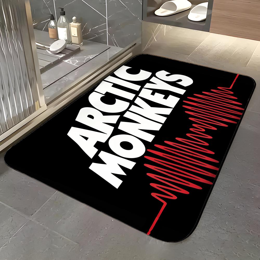 Band A-Arctic Monkeys Floor Mat Soft Flannel Entrance Door Mat Non Slip Absorbent Bathroom Bedroom Floor Rug