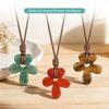 Semi-Precious Agates/Amethyst Necklace Five-Petal Pendant Necklace  Birthday Gifts