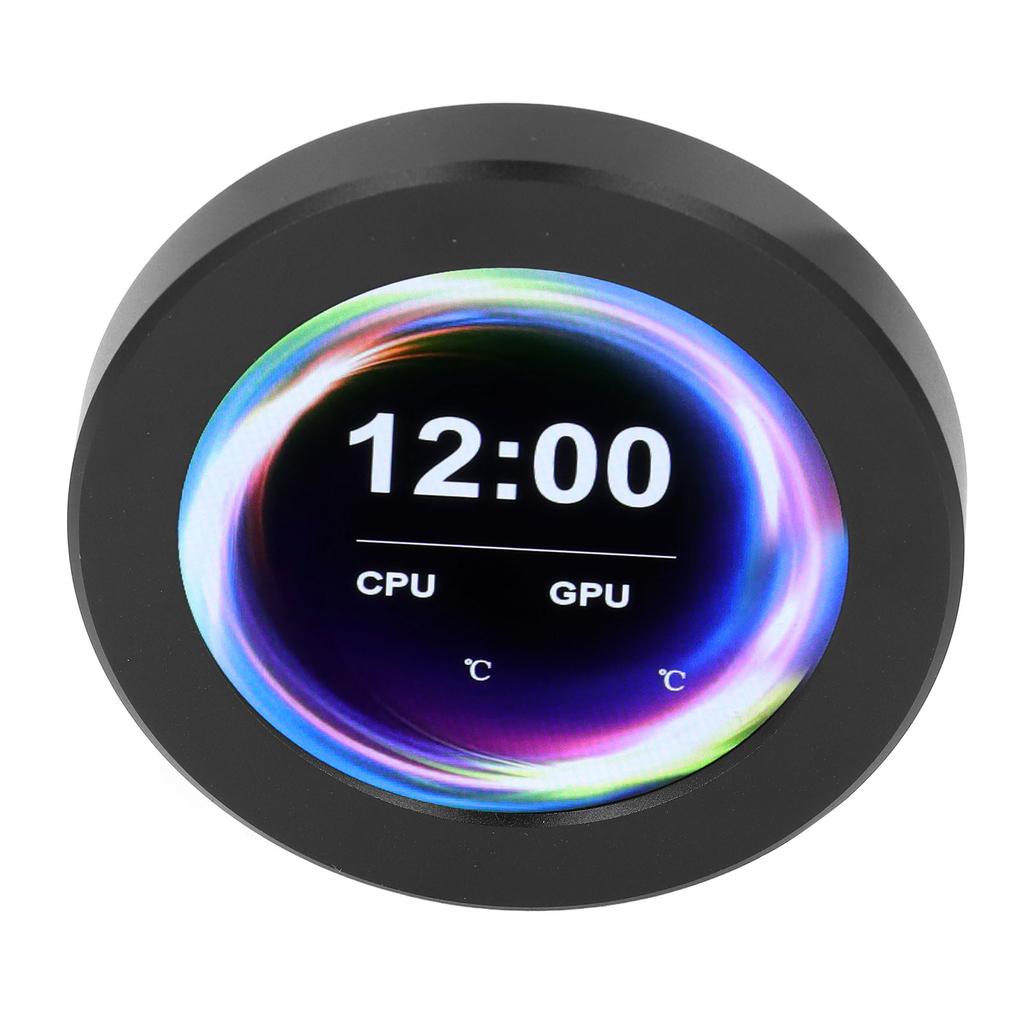 2.1inch Round LCD Display, 360 Rotation CPU Watercooler Screen, Real Time Temp Control, Stepless Dimming, 480x480 Resolution AIO LCD Screen for AIO Wa