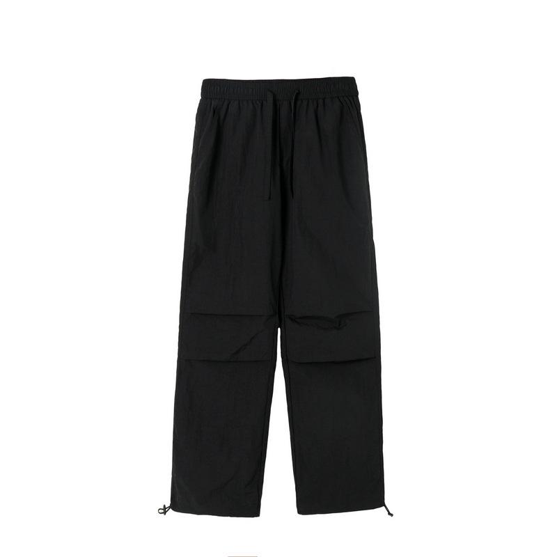 Men's Drawstring Straight Tube Paratrooper Pants New Product Trendy Brand Two Wear Loose Pleated Thin Workwear Pants for Men