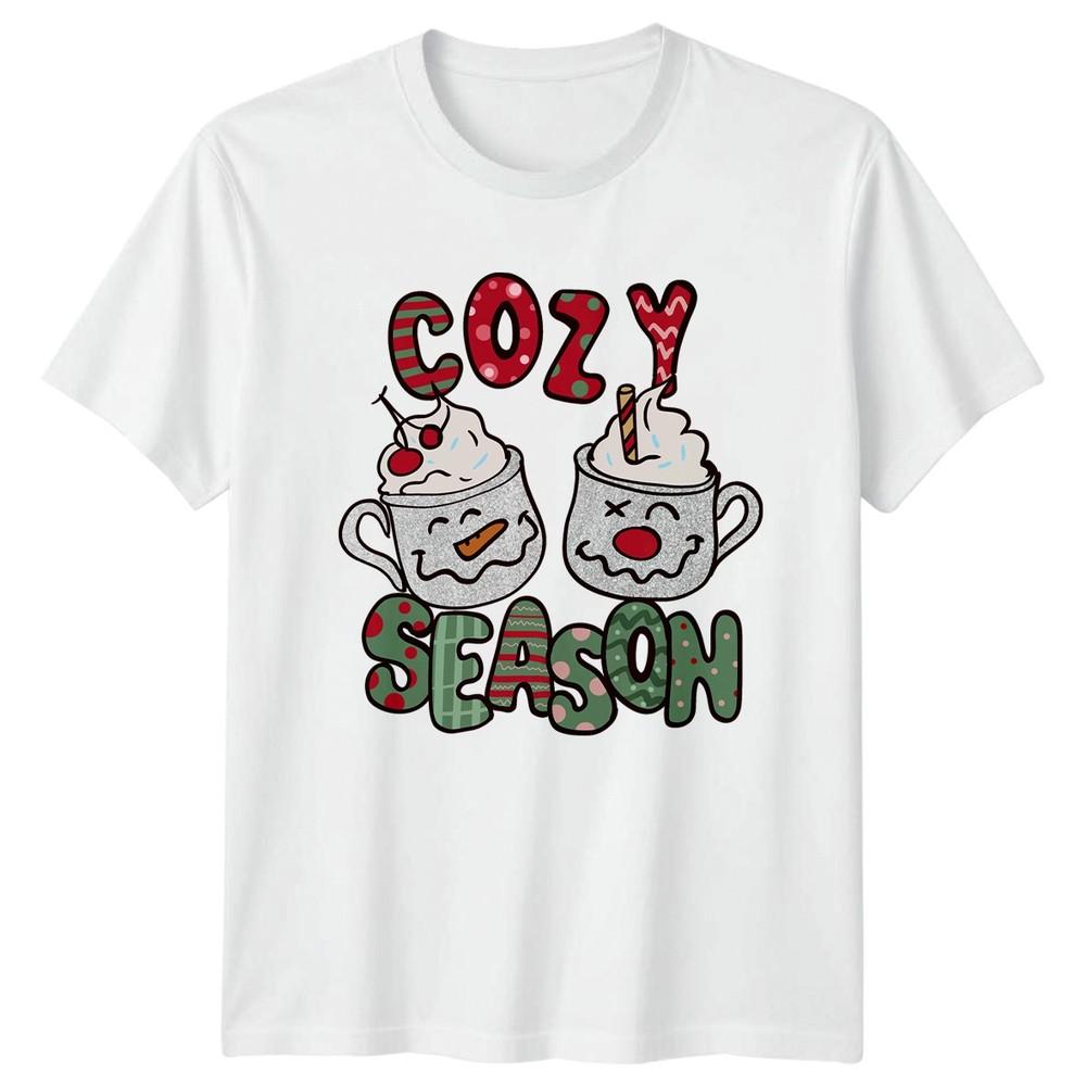 Cozy Season Christmas Hot Cocoa Mugs Winter Holiday Unisexs Unisexs Graphic Tee S
