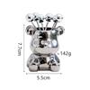 Ceramic Bear Jar with Stainless Steel Fruit Forks - Light Luxury Cutlery Set