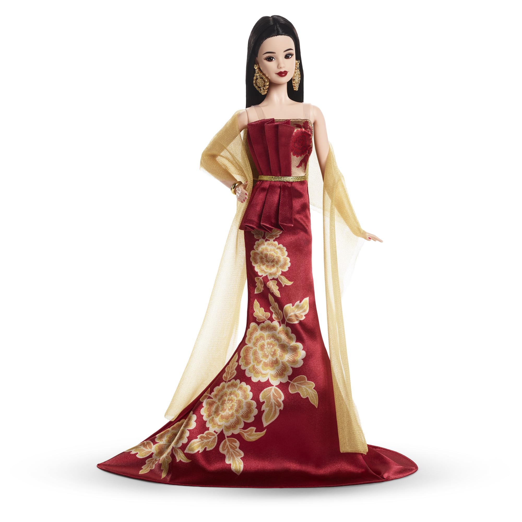 

Кукла Барби Signature Черная Домик для кукол Лунный Новый год 2026 для ролевых игр Возраст 6+ JJX83 Игры в переодевания, Вверх, Красный,