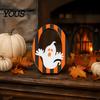 Thickened Wood Halloween Crafts Wooden BOO Ornaments for Tabletop Tiered Tray Decor, Boo Letter Signs Creative Decorations Festive Holiday Home Party