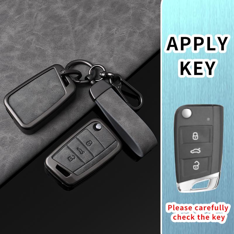 Alloy Auto Key Fob Cover Fit For Volkswagen Vw Polo Golf 7 Mk7 Passat Tiguan Seat Leon Ateca Skoda Octavia Kodiaq Karoq Auto Auto Accessories
