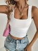2025 European & American Summer Resort Slim Fit Square Neck Sleeveless Tank Top