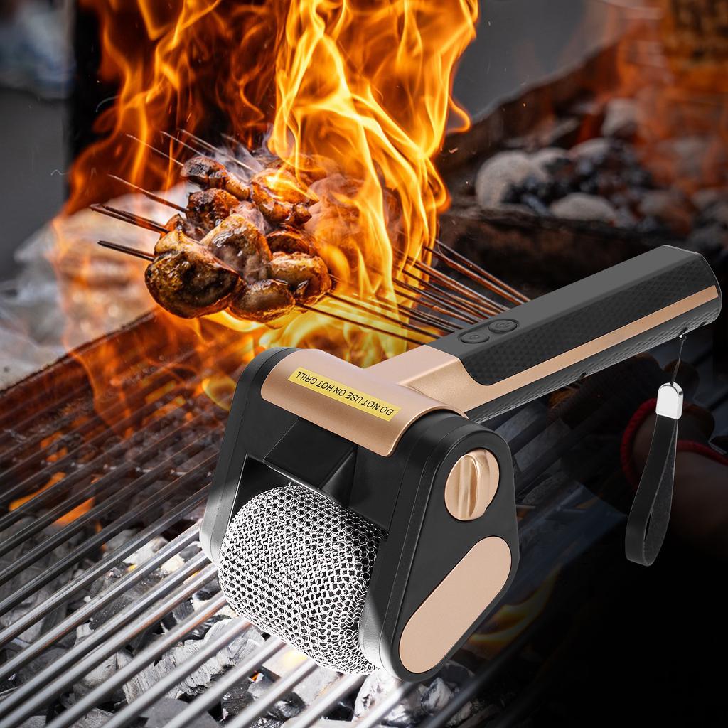 350 U/min Borstenlose Rotierende Grillbürste mit LED-Licht Bürstenloser Elektrischer Grillreiniger Wiederaufladbar für Küchengrill Camping