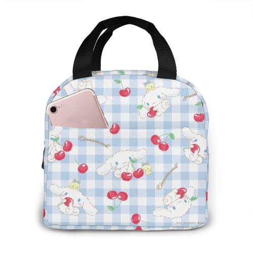 Cinnamoroll Lunch Bag, Insulated, Zippered, Compact, Portable, Insulated Lunch Bag, Soft Cooler Bag, Tote/Eco Bag, Unisex, for Commuting, School, and