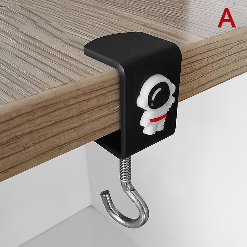 

Adjustable Rotatable Removable Table Edge Hooks Metal Desktop Hooks For School Office Student Bag Water Bottle Hanging Hooks A