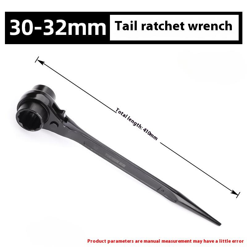 

30-32mm Ratchet Podger Spanner Wrench Quick Release Podger Bar Black Double Ended Socket Ratcheting Podger Scaffold Spud Wrench чёрный