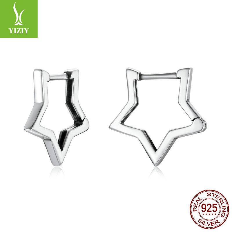 

Серьги-пусеты Звезда из серебра S925, Модные серьги-звезды с шармом для личности Sce1136 925 Silver серебряный