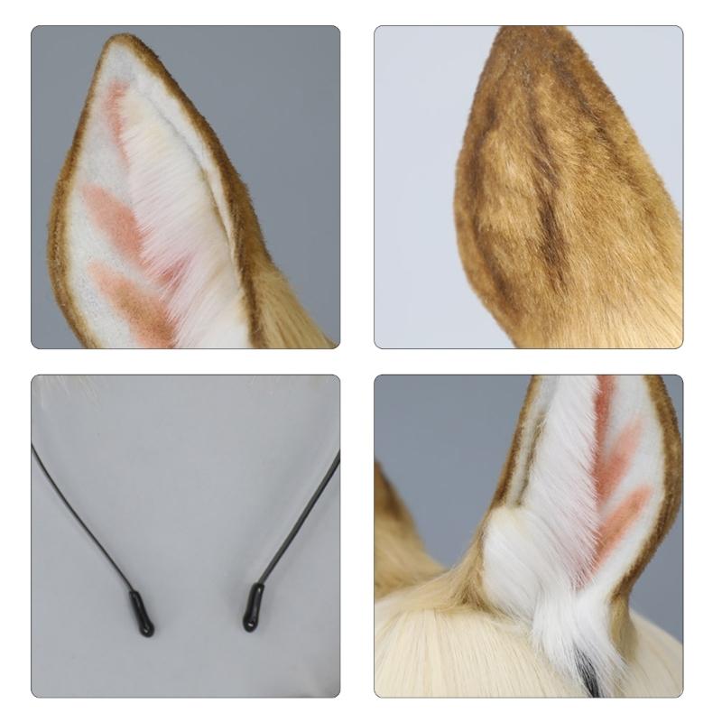 Cartoon Cosplay Costume Beast Deer Hair Hoop Furry Deer Hair Styling for Live Show Headbands Furry Deer Animal Carnivals