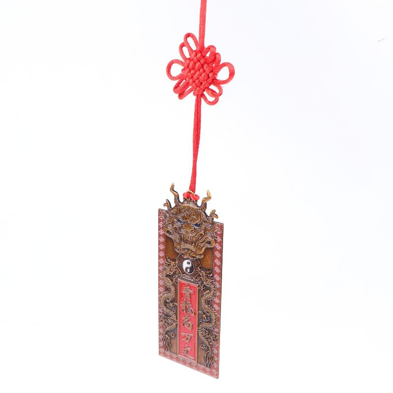 1Pc 2026 Year Of Horse Brass Green Dragon Gourd Pendant Fine Carvings For Home Hanging Feng Shui Blessing