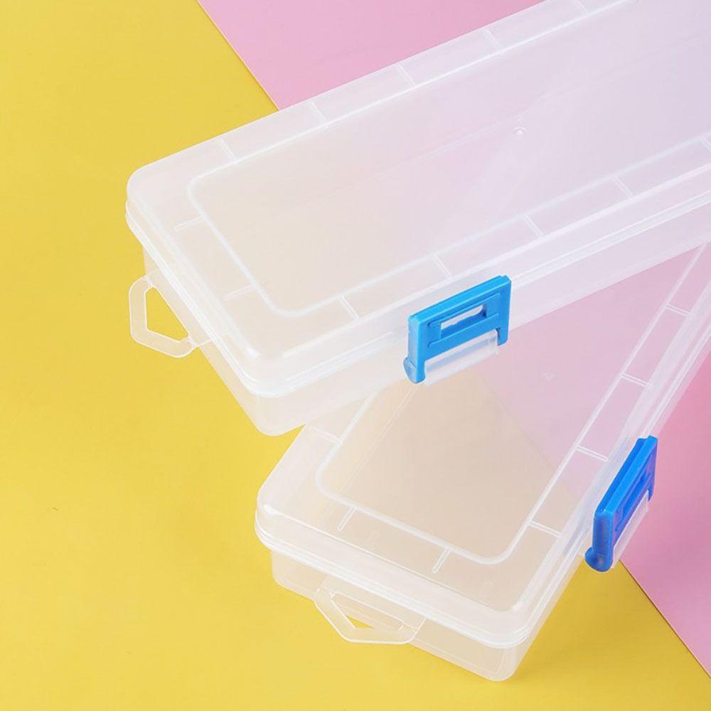 1Pcs Transparent Clear Pencil Storage Box  For Brushes Painting Pencils Watercolour Pens