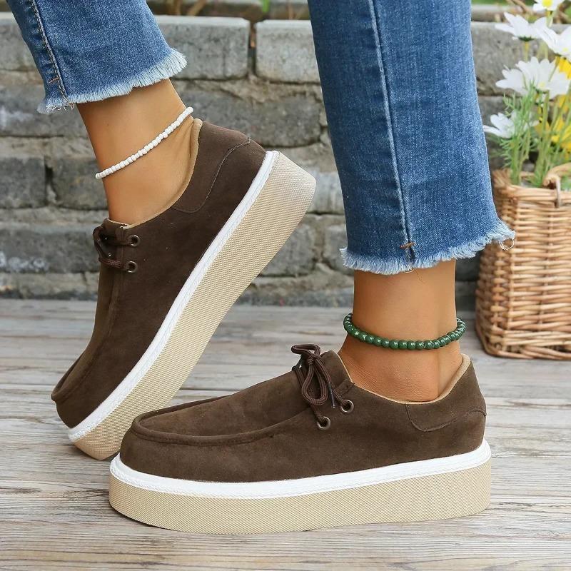 Large Size  Women's Comfort Breathable Suede Sneakers Ladies Low Top Thick Sole Casual Sports Shoes for Women Zapatos Mujer2025