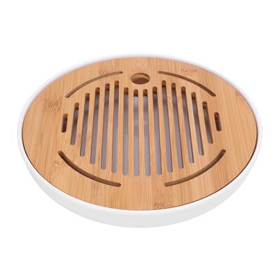 Tea Tray 10 Inch Round Shape Modern Stylish Chinese Kung Fu Tea Serving Tray for Home and Office