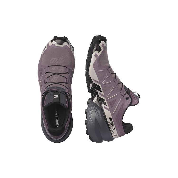 SALOMON Speedcross 6 Comfortable Shock Absorption Support Traction Low-Top Hiking Shoes Women Hiking Shoes Purple Black 417429